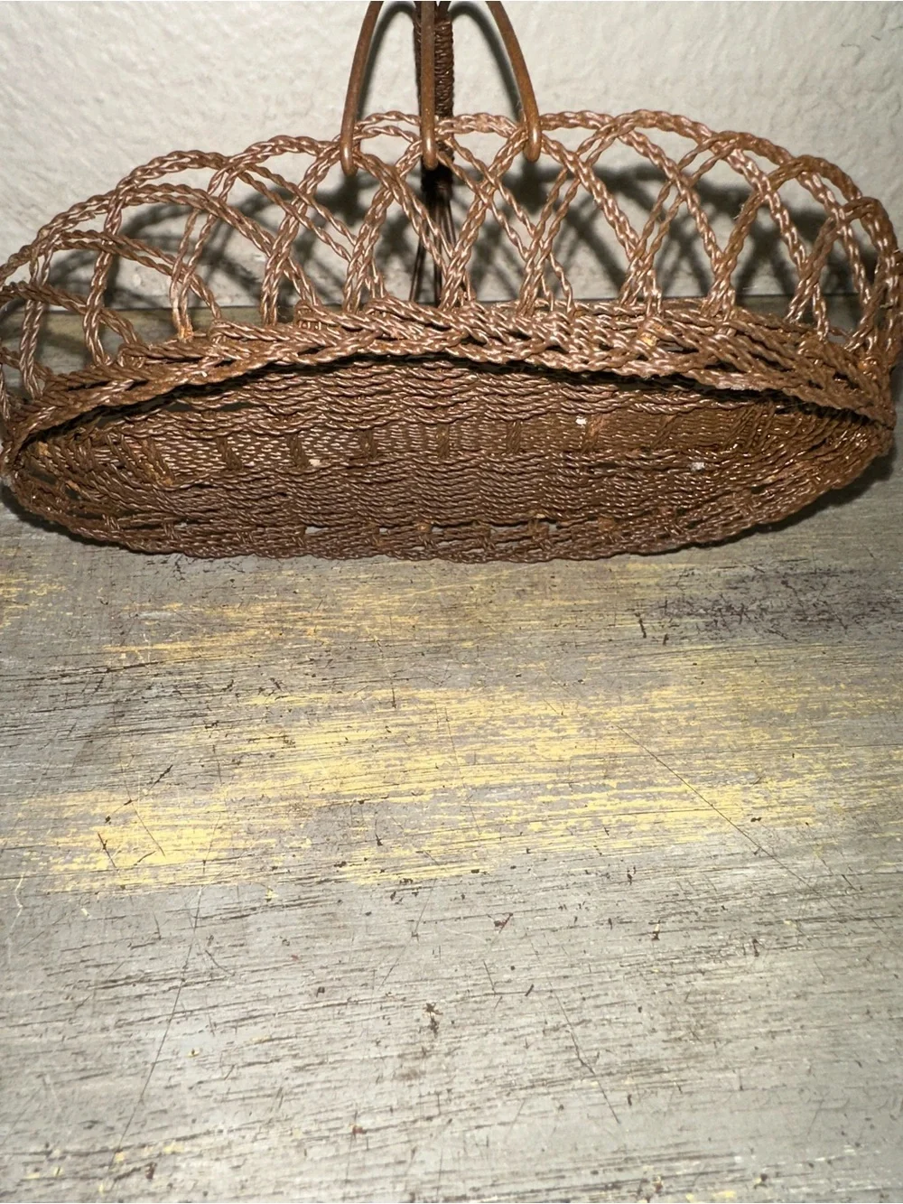 Rustic White Salt and Pepper Shakers Birds in a Metal Basket Stoppers